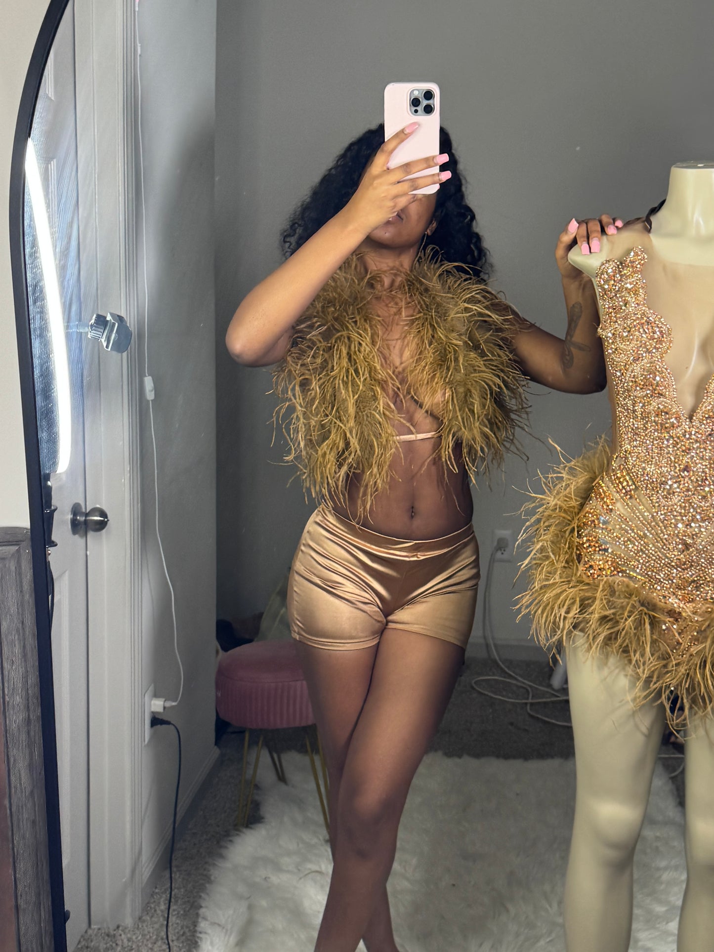 Fur short set